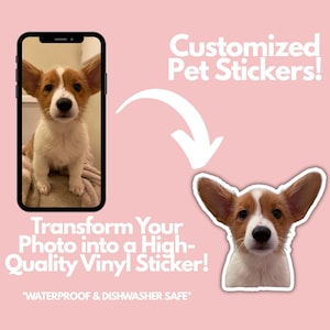 Pegatina personalizada para perro/Pegatina personalizada para mascota/Calcomanía personalizada con retrato de mascota/Regalo para amantes de los perros