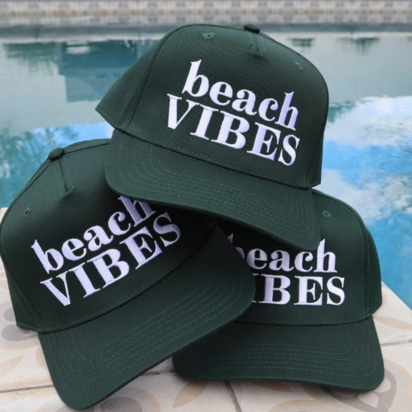 Beach Vibes Hat, Beach Hat, Snapback Hat, Embroidered Beach Hat