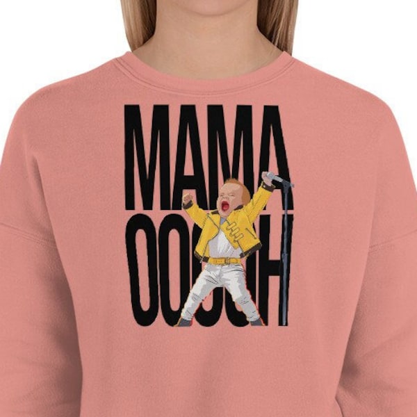 Mini Freddie Mercury Mamas Womens Crop Sweatshirt