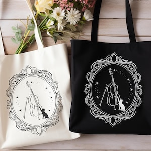 Cello Cat Tote Bag: Elegant Music Lover Gift