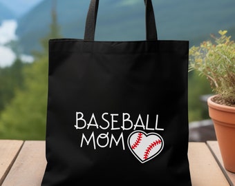 Borsa tote in tela personalizzata per mamma di baseball: nome della squadra personalizzato