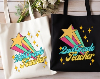 Personalized Teacher Tote Bag: Custom Name, Back To School Gift