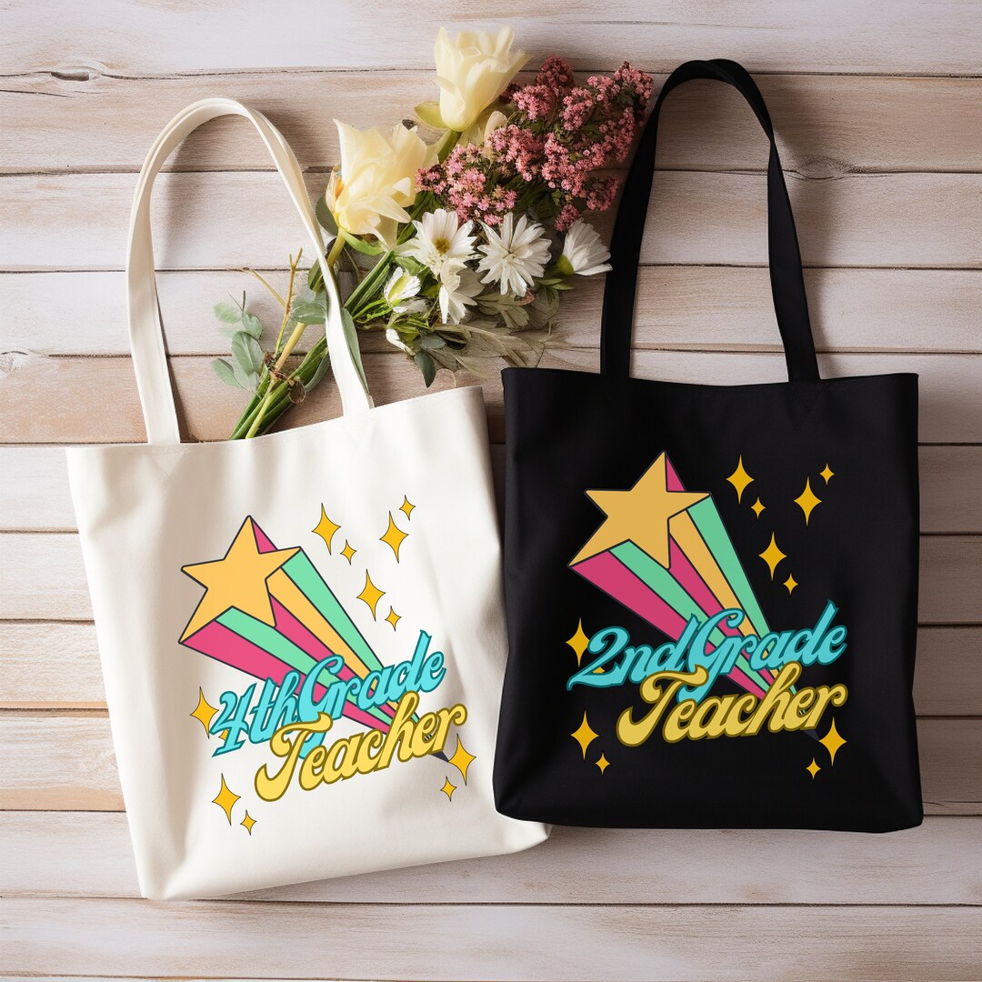 Personalized Teacher Tote Bag: Custom Name, Back to School Gift - Etsy