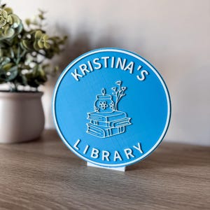 3D print Personalised Library sign | Bookish | Bookshelf accessories