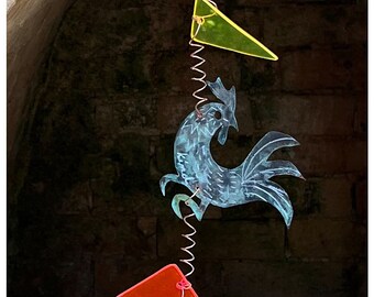 HANGING TOTEM: Mobile, Wall Hanging, Patio, Animal Spirit, Year of the ROOSTER