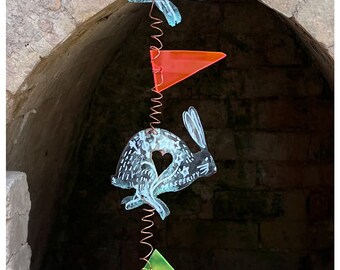HANGING TOTEM Mobile Windchime: Animal Spirit Lunar Year of the RABBIT