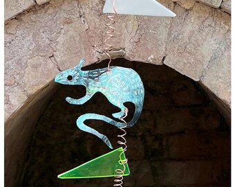 HANGING TOTEM;  Mobile, Wall Art, Windchime Spirit Animal The RAT