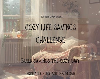 Cozy Life Savings Challenge Printable | Roll Save Grow Tracker (Digital Download)