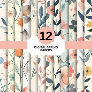 Frühlings-Digitales Papier druckbare Blumenmuster