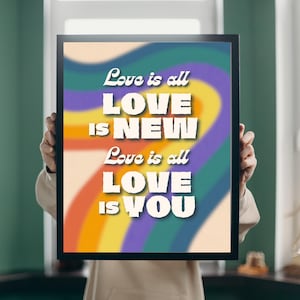 Retro Beatles Lyrics Poster Template, Customizable, Editable, Printable - Wedding Gift, Music Poster, Personalised Wall Art, Song Lyric