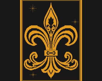 Fleur de Lis Blanket - Digital Mosaic Crochet Pattern