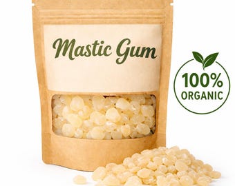 Goma de masilla auténtica - Lágrimas de resina de mastiha cruda, goma de mascar natural para la mandíbula, apoyo gastrointestinal, resina de Quíos, masilla de Quíos de grado A