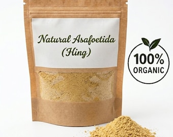 Organic Asafoetida Powder Hing | Premium Indian Spice | Strong Aroma Cooking Ingredient | Vegan Natural Seasoning