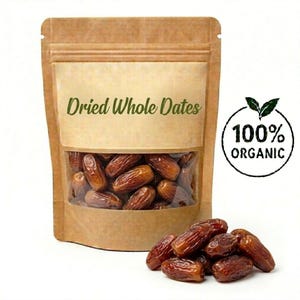 Datteri secchi naturali / Frutta secca dolce Khajur / Snack energetico e datteri interi salutari