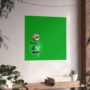Bulbasaur-Fire Flower Digital Art Print | Pokemon-Mario mashup | Printable Wall Art | Instant Download