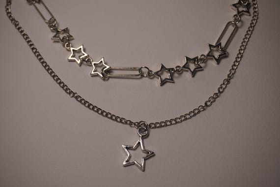 Multilayer Star Necklace: Stainless Steel Grunge Indie Jewelry