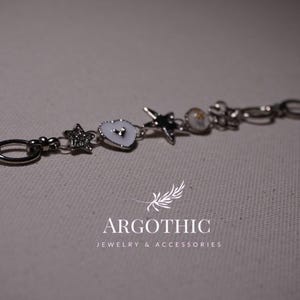Flower Heart & Star Charm Bracelet: Adjustable Stainless Steel Jewelry