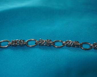 Chainmail Byzantine Bracelet, Handmade Byzantine Weave Bracelet, Unisex Chain Bracelet, Medieval Y2K Inspired Jewelry