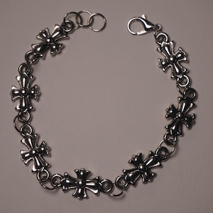 Y2K Chomeheart inspiriert Punk Armband, Edelstahl Grunge Schmuck, Silber Y2K Armband