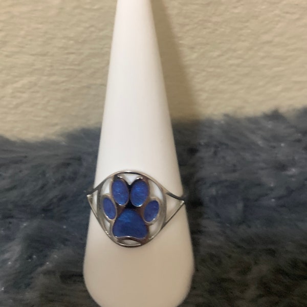 Custom cremation paw print ring