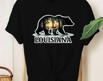 Louisiana Bear Swamp Shirt: Sunset Bayou Wildlife Tee