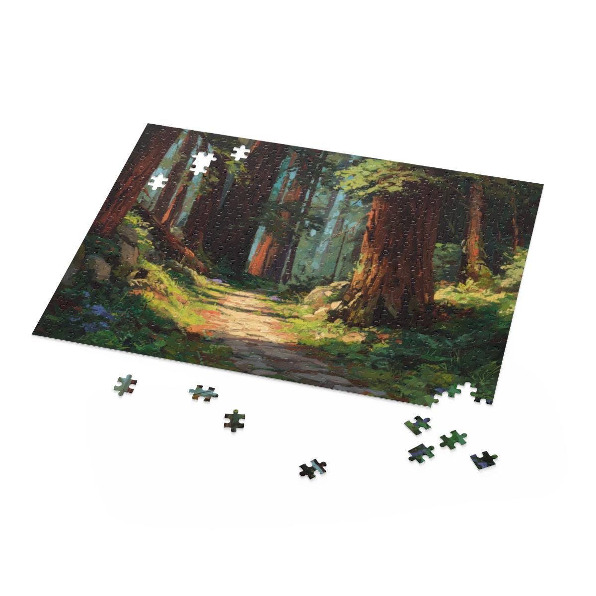 Redwood Forest Puzzle • Nature Scenic Jigsaw • Forest Path Puzzle
