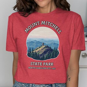 Mount Mitchell State Park T-Shirt, North Carolina Hiking Tee, Vintage Mountain Graphic Shirt, Nature Lover Gift, Outdoor Adventure Top