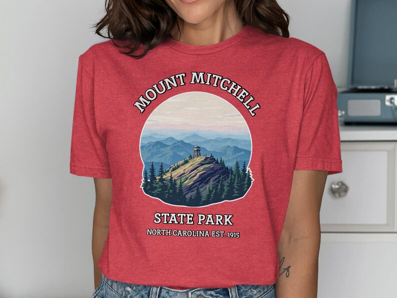 Mount Mitchell State Park T-Shirt, North Carolina Hiking Tee, Vintage Mountain Graphic Shirt, Nature Lover Gift, Outdoor Adventure Top