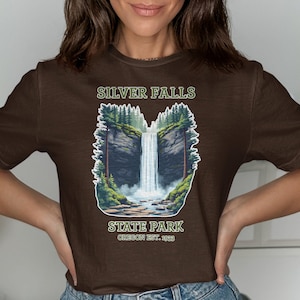 Silver Falls State Park T-Shirt, Oregon Est. 1933 Waterfall Design, Nature Lover Tee, Scenic Outdoor Graphic Shirt