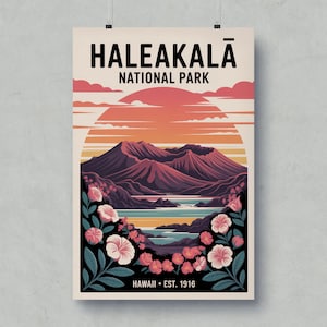 Haleakala National Park Poster: Vintage Hawaii Travel Art Print