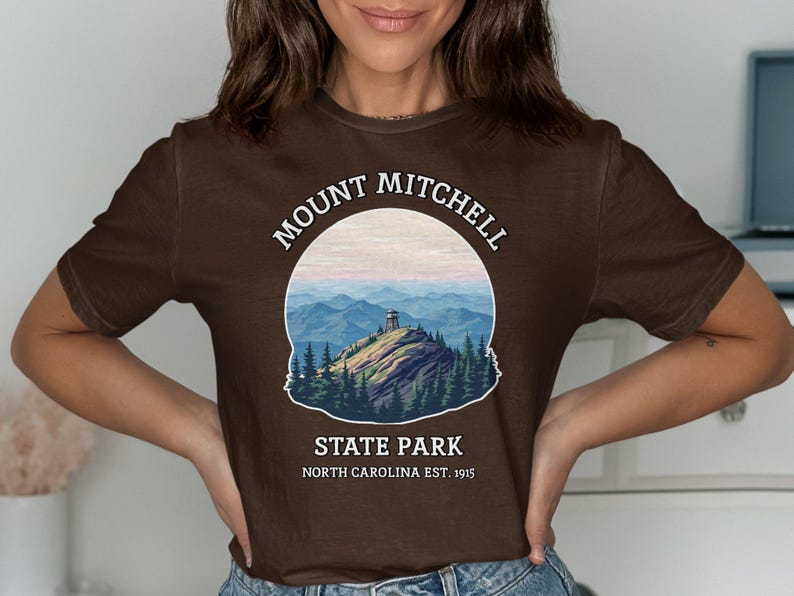 Mount Mitchell State Park T-Shirt, North Carolina Souvenir, Vintage Style Graphic Tee, Est 1915, Unisex Casual Shirt