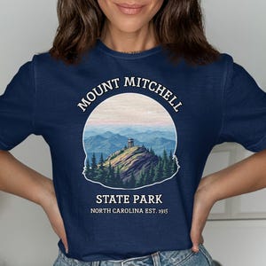 Mount Mitchell State Park T-Shirt, North Carolina Hiking Tee, Outdoor Adventure Shirt, Vintage Style Graphic Tshirt