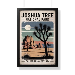Vintage Joshua Tree National Park Poster: Retro California Desert Art