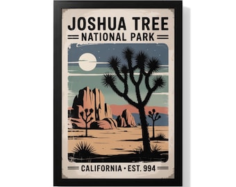 Vintage Joshua Tree National Park Poster: Retro California Desert Art