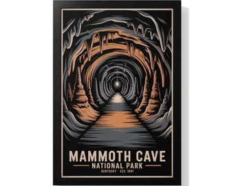 Mammoth Cave National Park Retro Travel Poster: Kentucky Wall Art