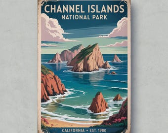 チャネル諸島国立公園のポスター：ヴィンテージカリフォルニア旅行アートプリント