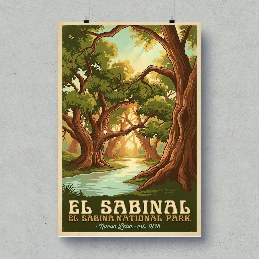 Sabinal Gh El Sabinal National Park Poster, Retro Mexican Travel Print - Etsy