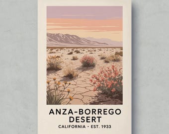 Anza Borrego Desert Art Print, California Sunset Landscape Poster