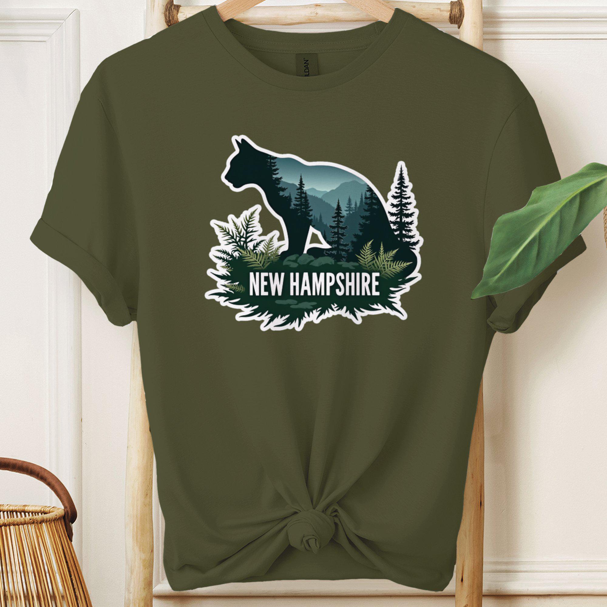 New Hampshire Bobcat Shirt, Mountain Wildlife Tee, Forest Animal Graphic, Nature Lover Hoodie or Sweater, Outdoorsy State Gift