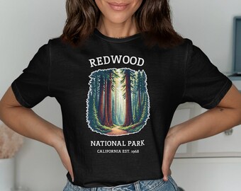 Redwood National Park T-shirt: Retro skogsdesign, naturälskare T-shirt