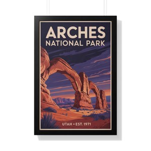 Arches National Park Vintage Poster: Utah Retro Travel Art