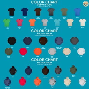 Color Chart, Gildan 64000, Gildan 18500, Heavy Blend, Softstyle Tee, Unisex Fashion, Clothing Guide, Apparel Selection, Wardrobe Essentials