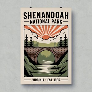 Vintage Shenandoah National Park Poster: Virginia Travel Art Print