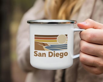 San Diego Mug, Retro California Sunset, Beach City Souvenir