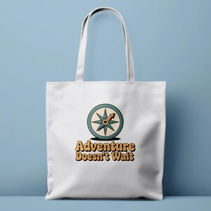 Abenteuer Einkaufstasche, Kompass-Design-Einkaufstasche, motivierende Einkaufstasche, umweltfreundliche Einkaufstasche, Geschenk für Abenteuerliebhaber