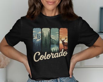 Vintage Colorado T-Shirt mit Rocky Mountains Landschaftsmotiv