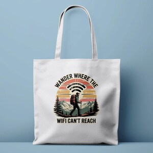 Hiking Graphic Tote Bag: Nature Lover Gift, Eco-Friendly Cotton