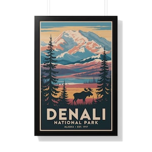 Denali National Park Poster: Vintage Alaska Travel Art
