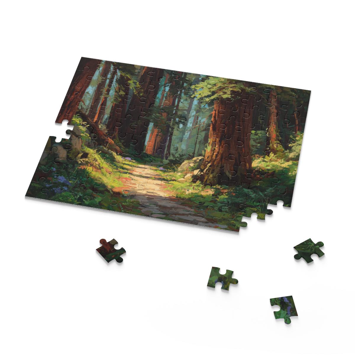 ジグソーパズル jigsaw Puzzle korpokkur in the Forest Redwood Forest Puzzle • Nature Scenic Jigsaw • Forest Path Puzzle