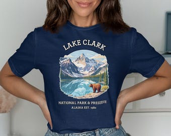 Lake Clark National Park T-Shirt: Alaska Bear & Mountains Tee